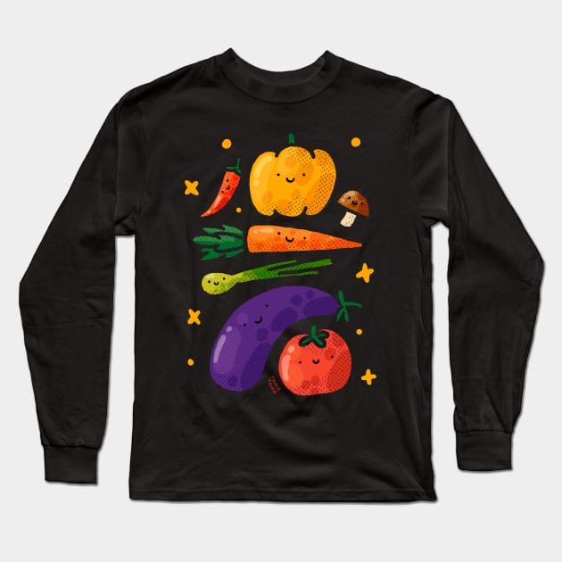 Veggie Stack Long Sleeve T-Shirt by Tania Tania